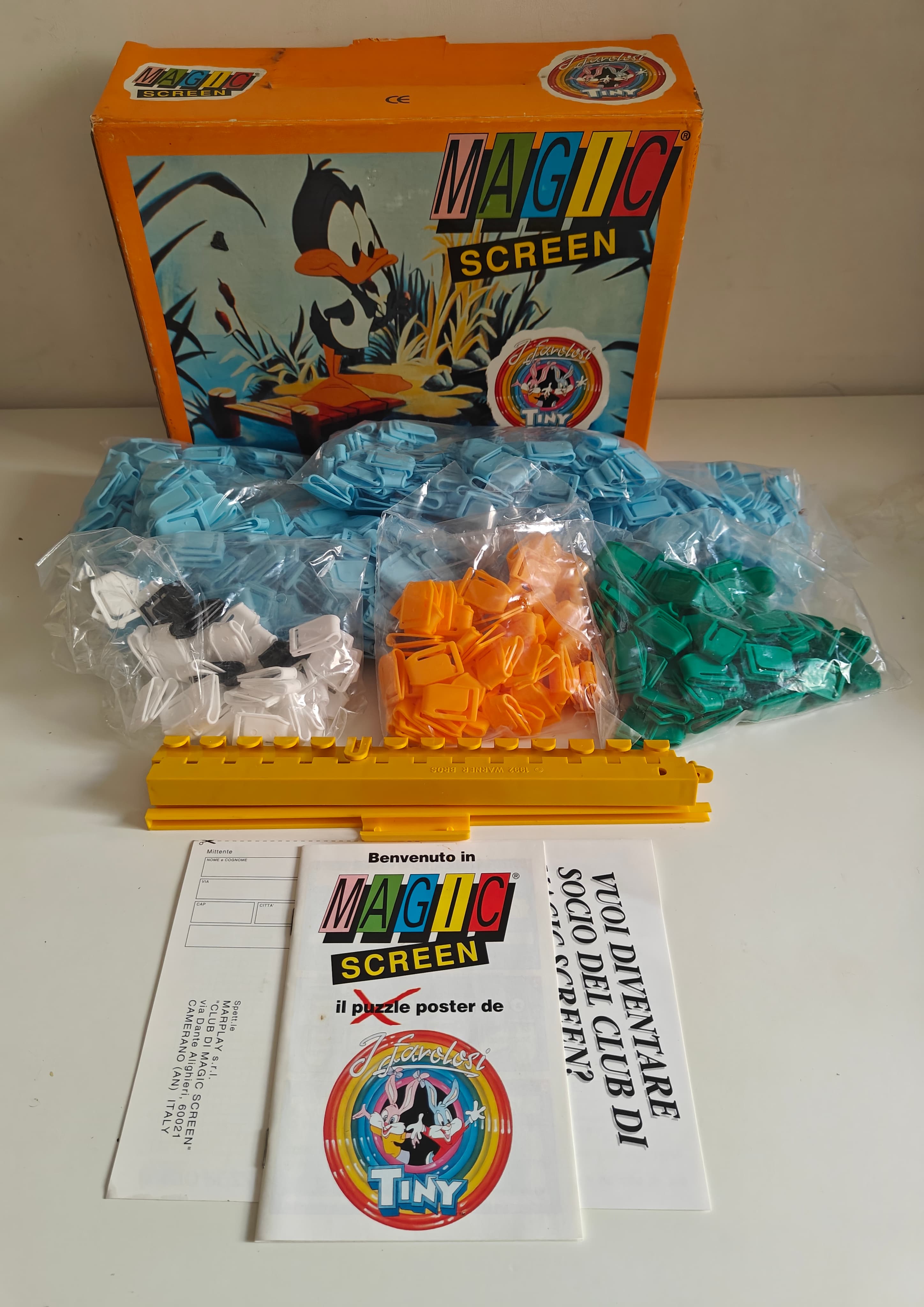 Vintage 1992 Tiny Toon Adventures Magic Screen Plucky Duck Pixel Art Craft Kit - New Open Box