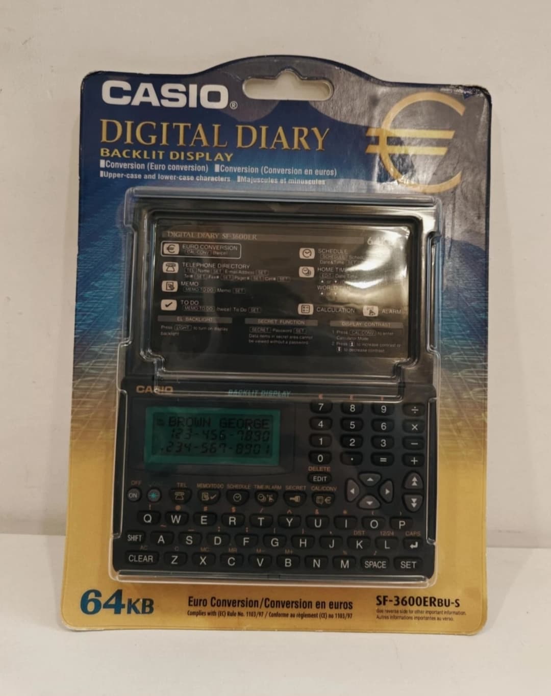 Vintage Casio Digital Diary SF-3600ER BU-S 64KB
