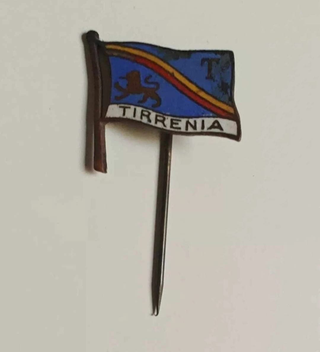Vintage Tirrenia Flag 20x30mm Pin Badge