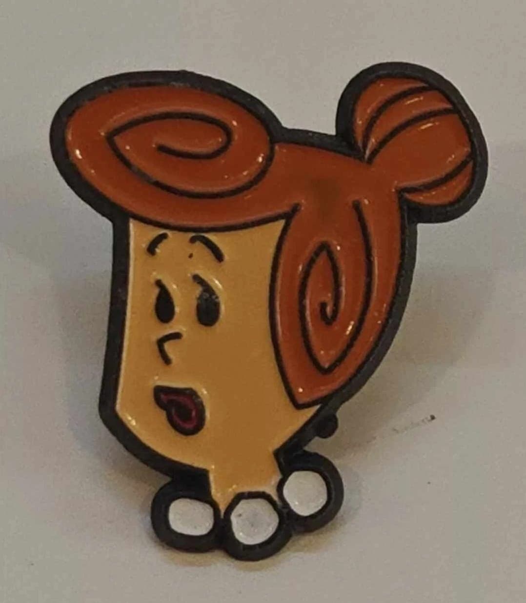 Vintage Wilma Flintstone Head Hanna Barbera Enamel Pin