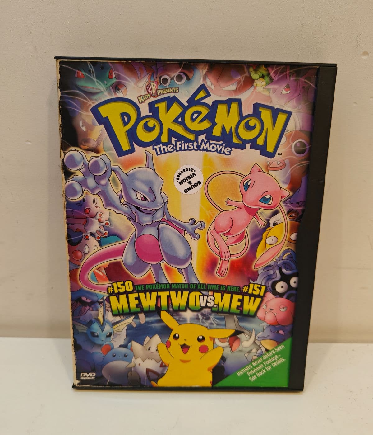 Pokemon The First Movie DVD 2000 Mewtwo Strikes Back Mew vs Mew Warner Bros W/ Case