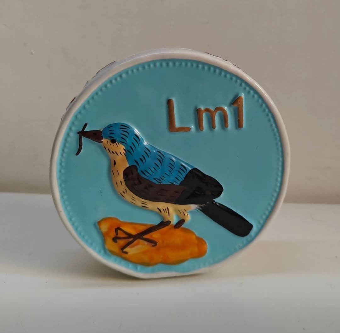 Vintage Central Bank of Malta Lm1 Coin Ceramic Money Jar - Rare