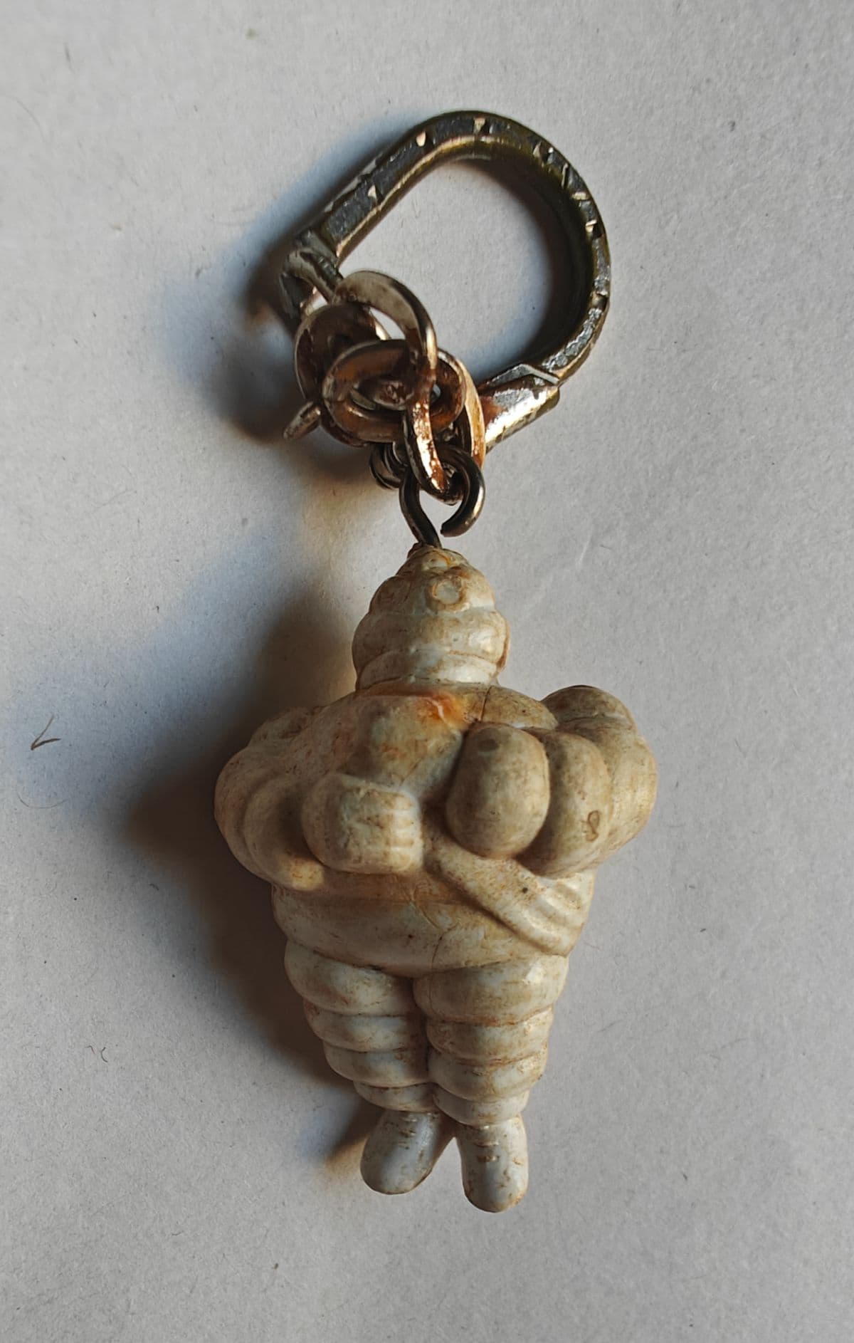 Vintage Michelin Man Keyring 1960s Plastic Bibendum Tire Gas Oil Keychain