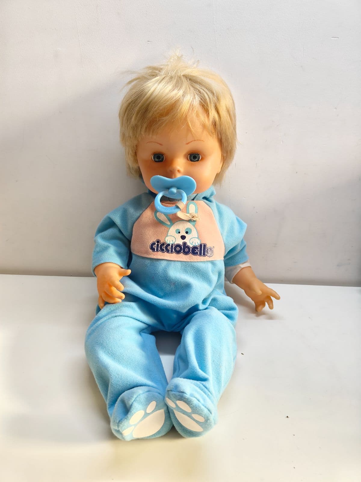 Giochi Preziosi Cicciobello Blonde Boy Doll Blue Bunny Outfit Pacifier