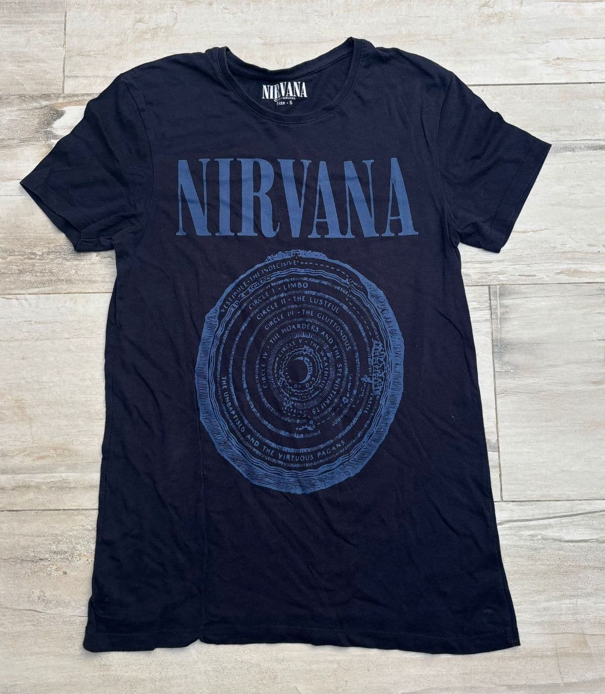 Nirvana Shirt Youth Small Black Vestibule Dante Inferno Circles of Hell Band Tee