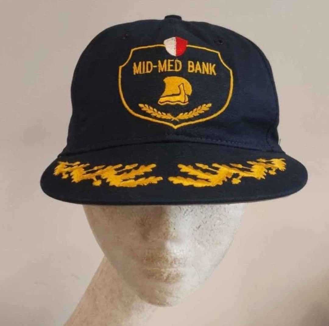 Vintage Mid Med Bank Hat Made in USA