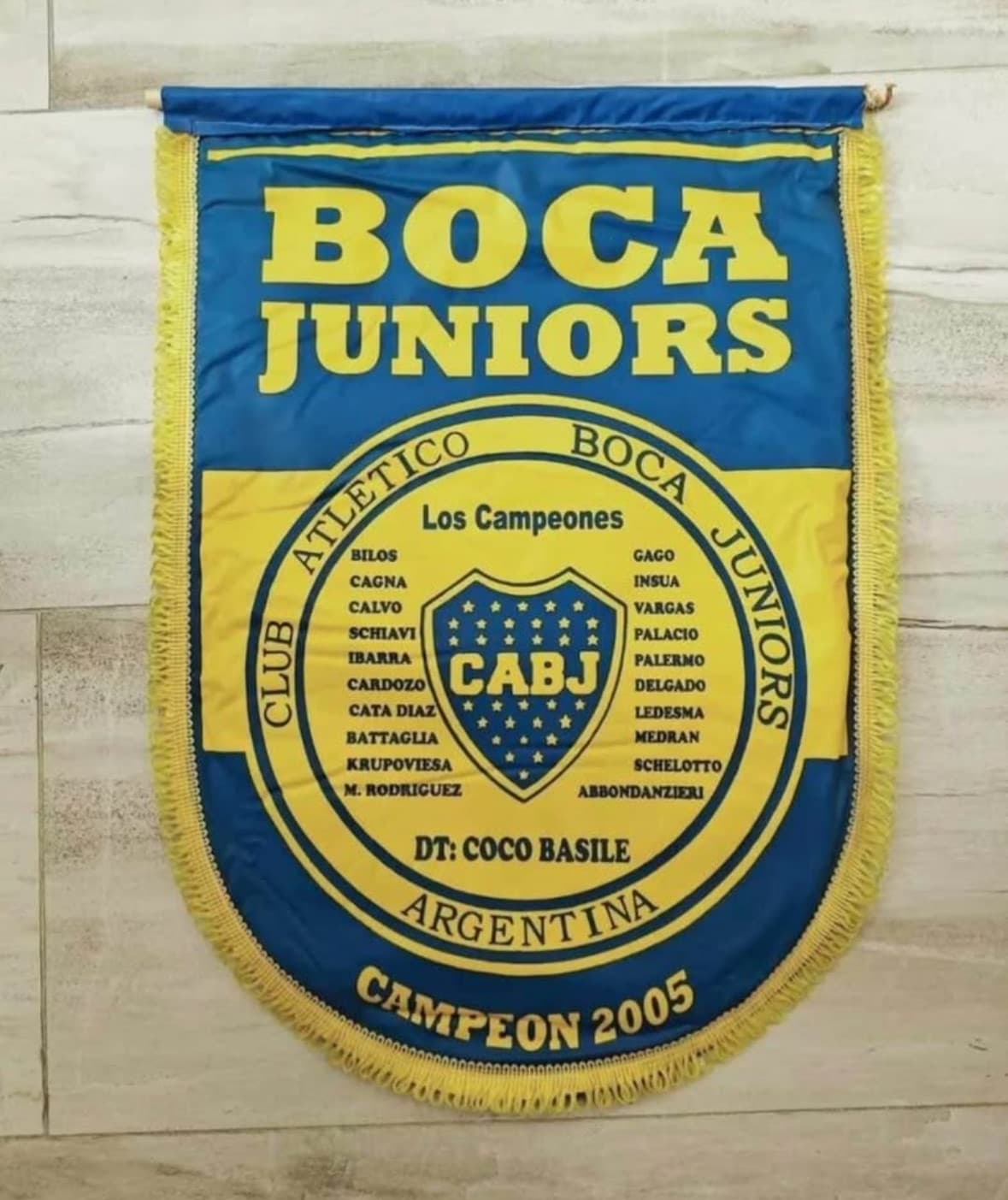 RARE Boca Juniors Campeon 2005 Football Pennant 19" by 13" Argentina