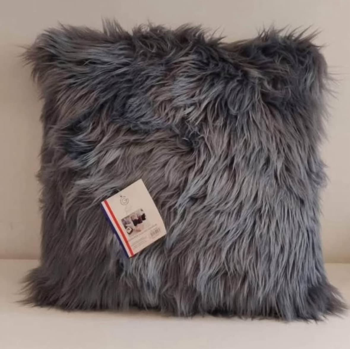 NEW Greyish Blue Shaggy Pillow 45cm X 45cm