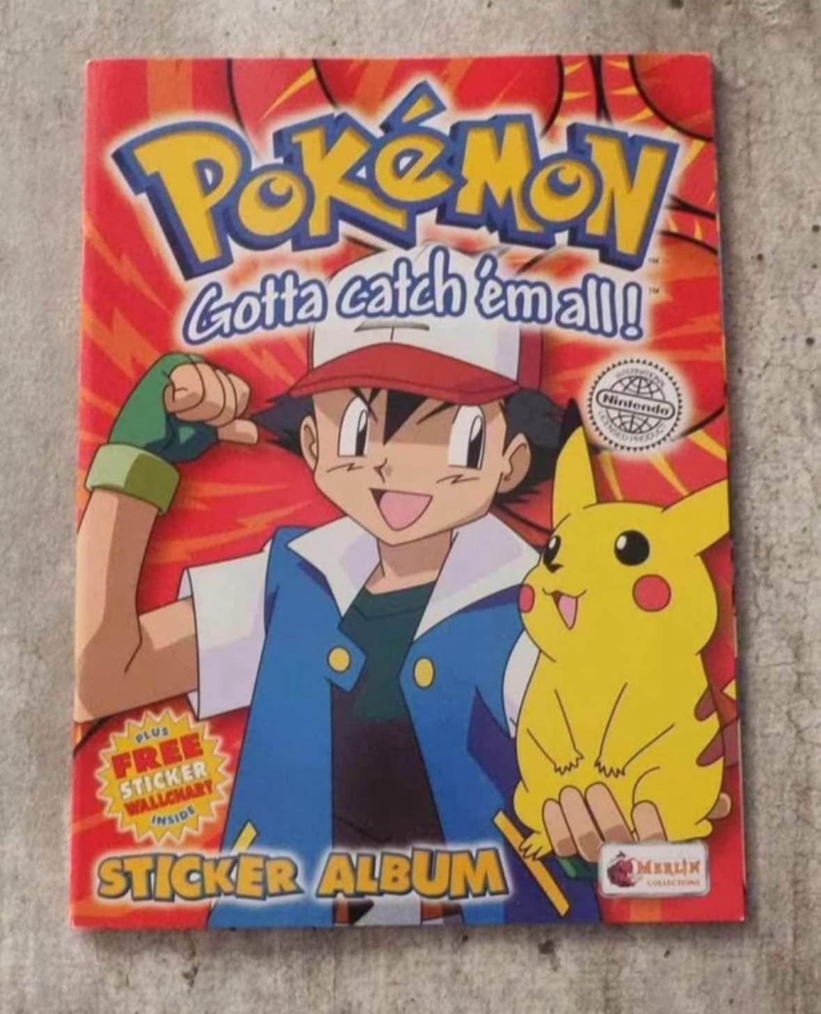 Pokemon Series 1 Merlin Topps Sticker Album EMPTY + Poster