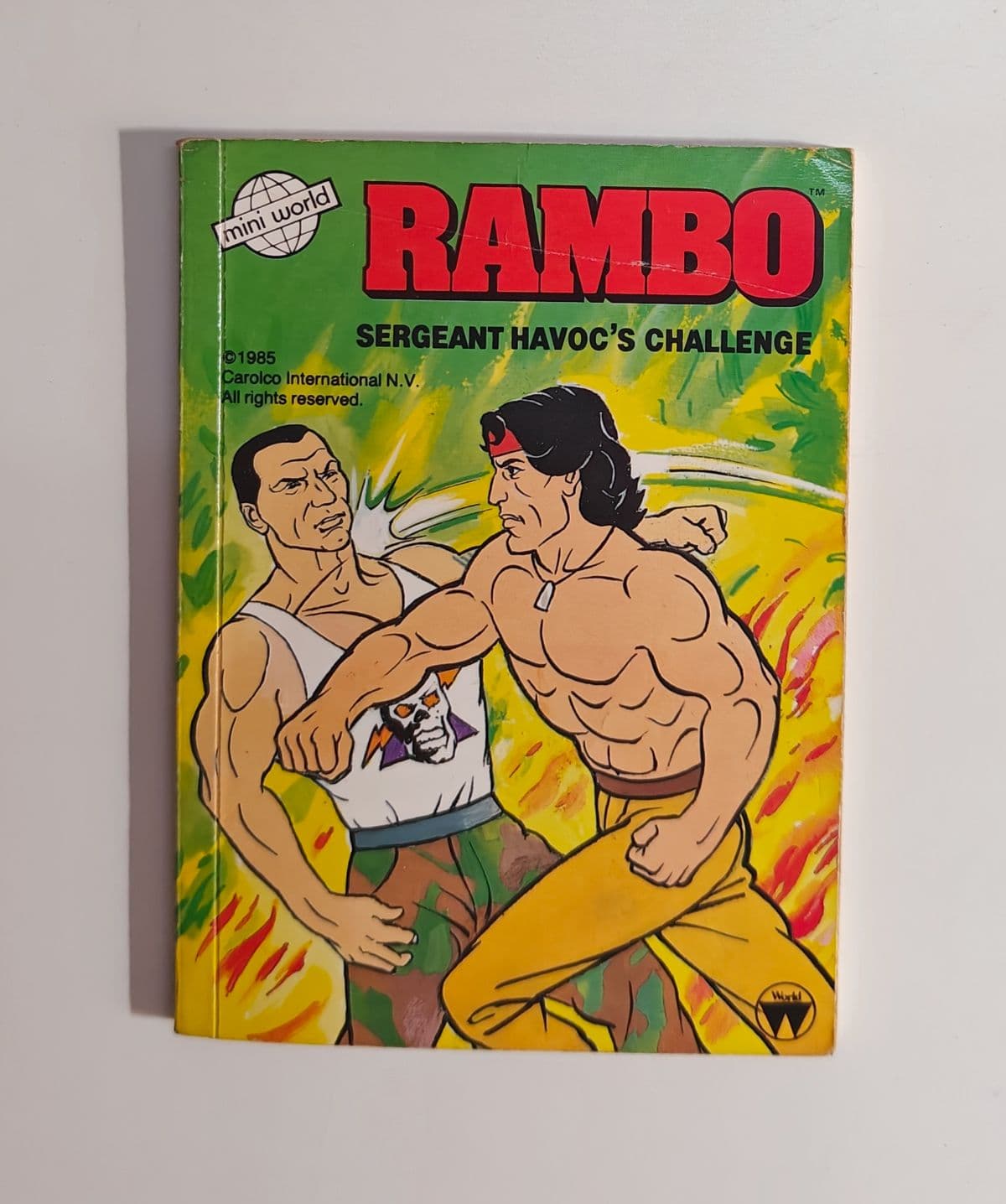 Vintage 1985 RAMBO Sergeant Havocs Challenge Mini World Book Comic Rare Retro 80s