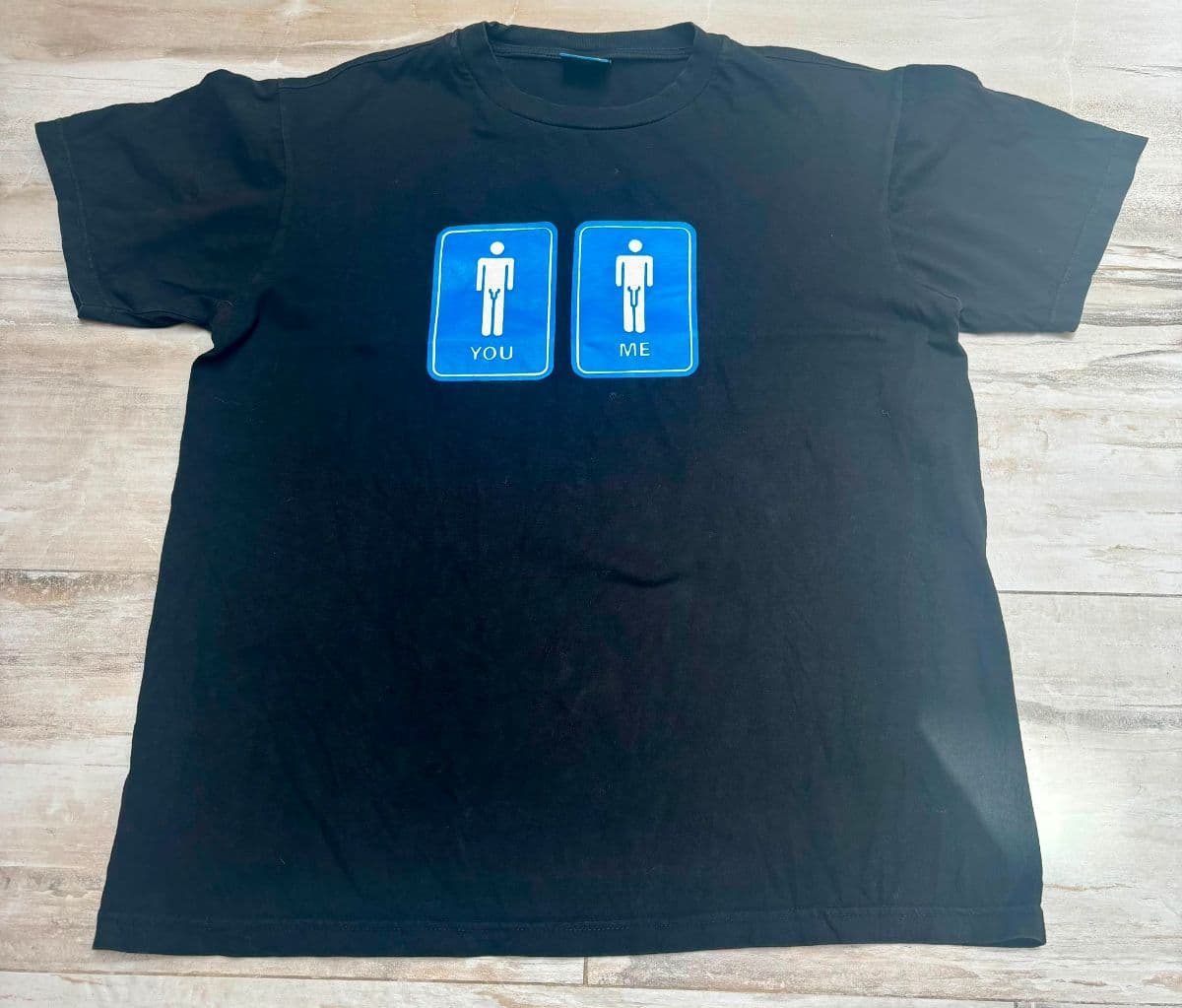 Vintage Y2K Sky Cyber Wear You Me Graphic T Shirt Mens Size Large Black Rave Club