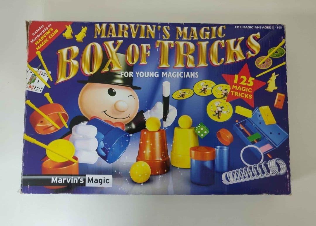 Marvin's Magic Box of Tricks 125 Magic Tricks Board Game