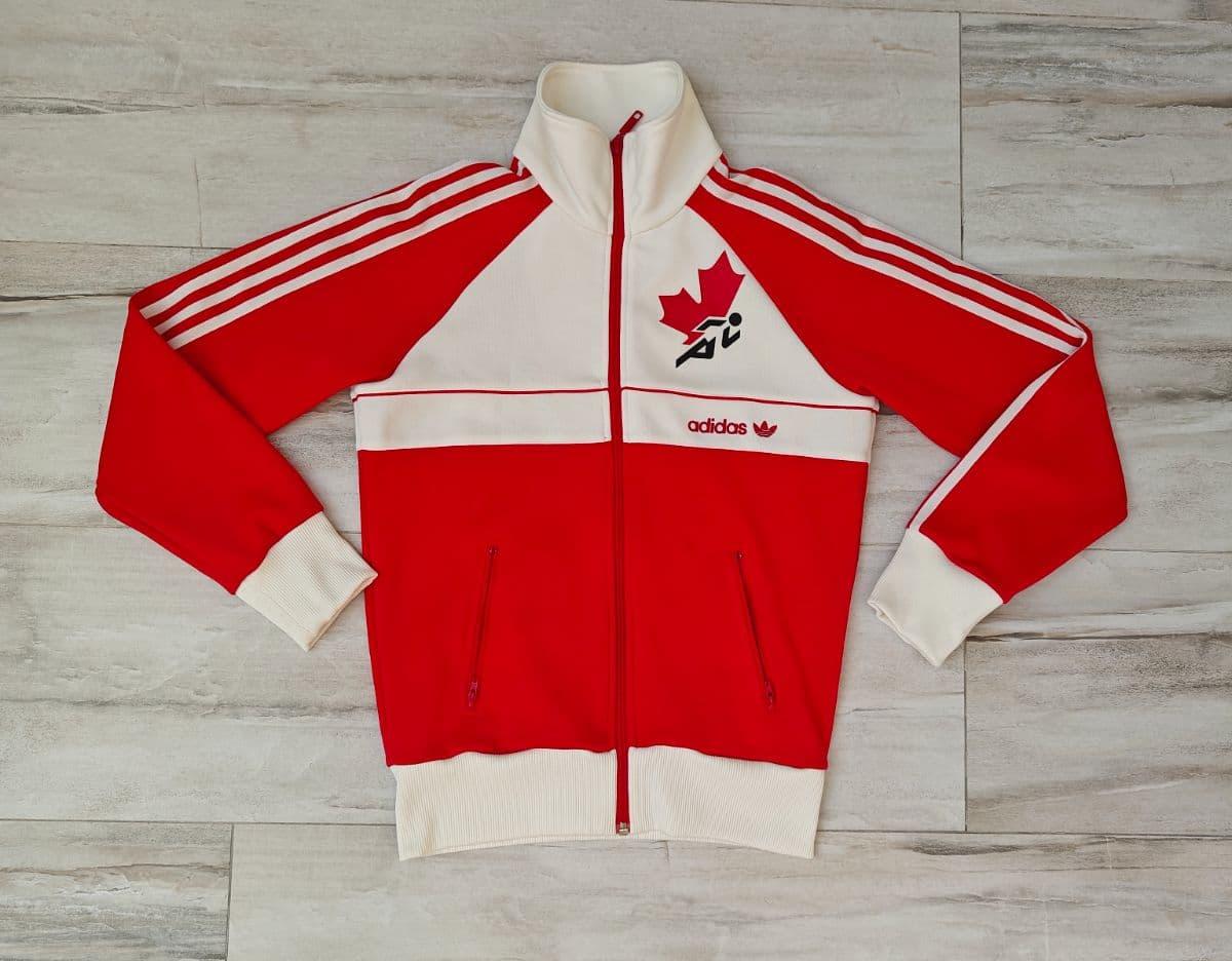 Vtg 2004 Adidas Canada Athens Olympics Track Jacket White Red Full Zip Womens M