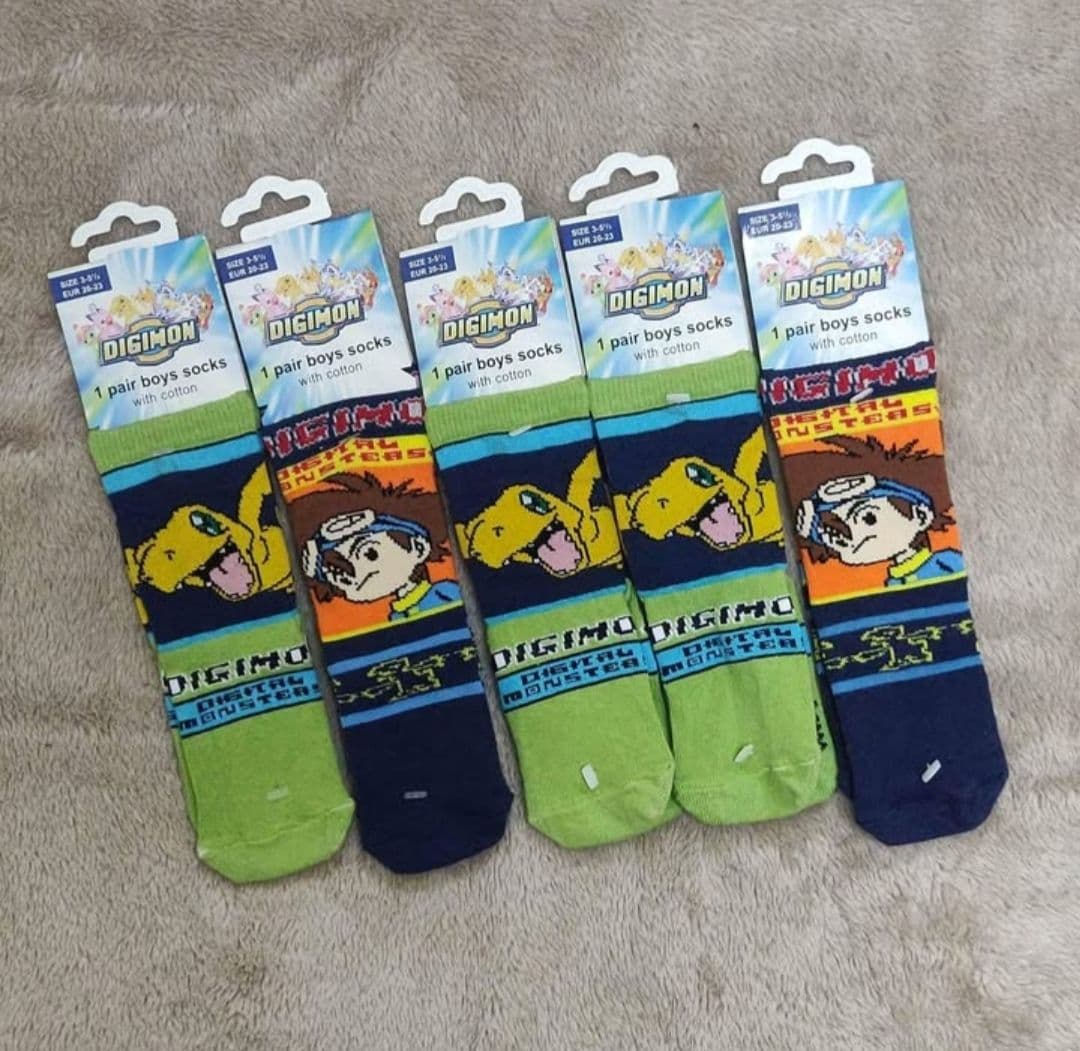 Lot of 5 Pairs Digimon Boys Socks