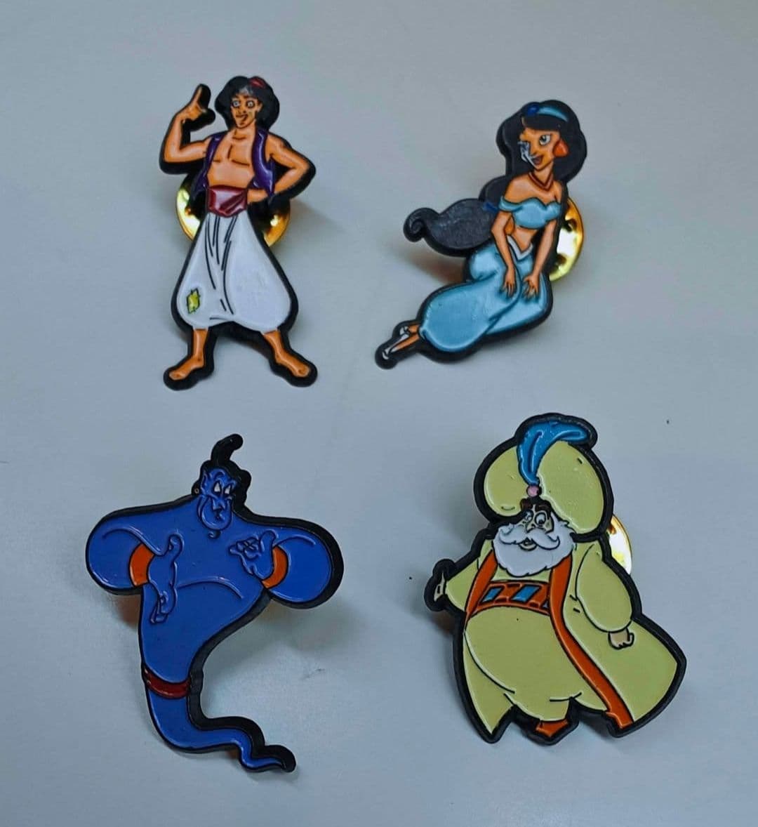 Vintage 1992 Disney Aladdin Enamel Pin Lot of 4 – Genie Aladdin Jasmine