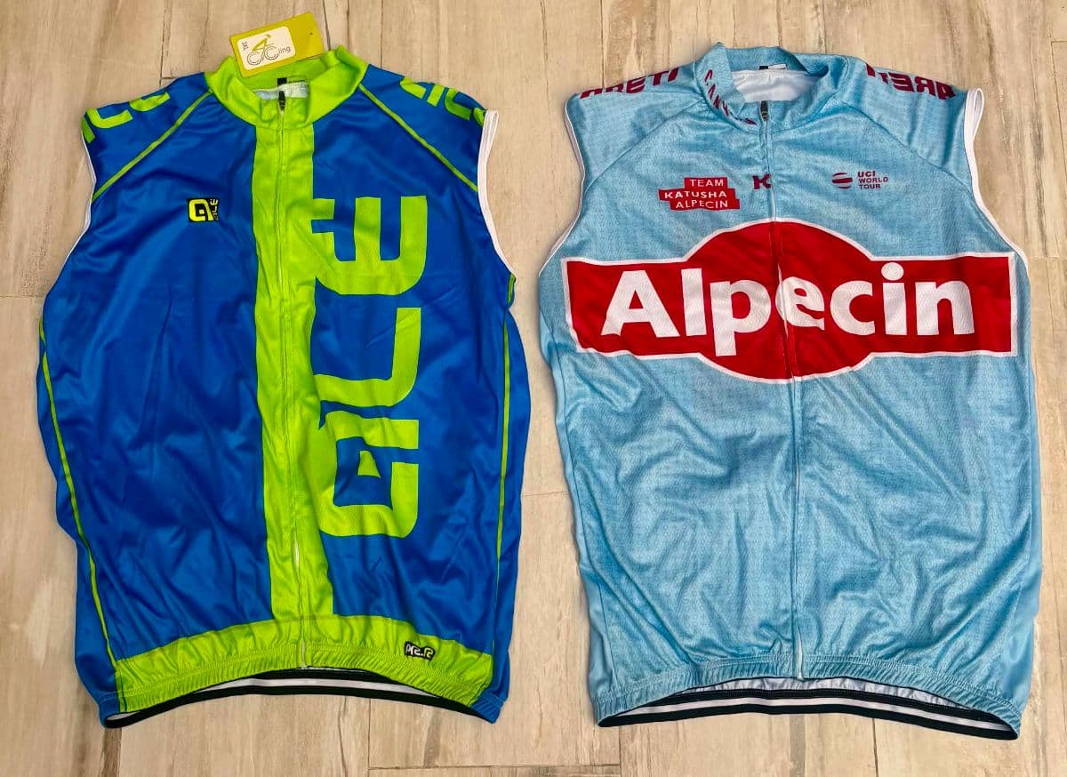 Men’s Cycling Wind Vests Bundle - Size 3XL (Alé & Katusha Alpecin Styles)