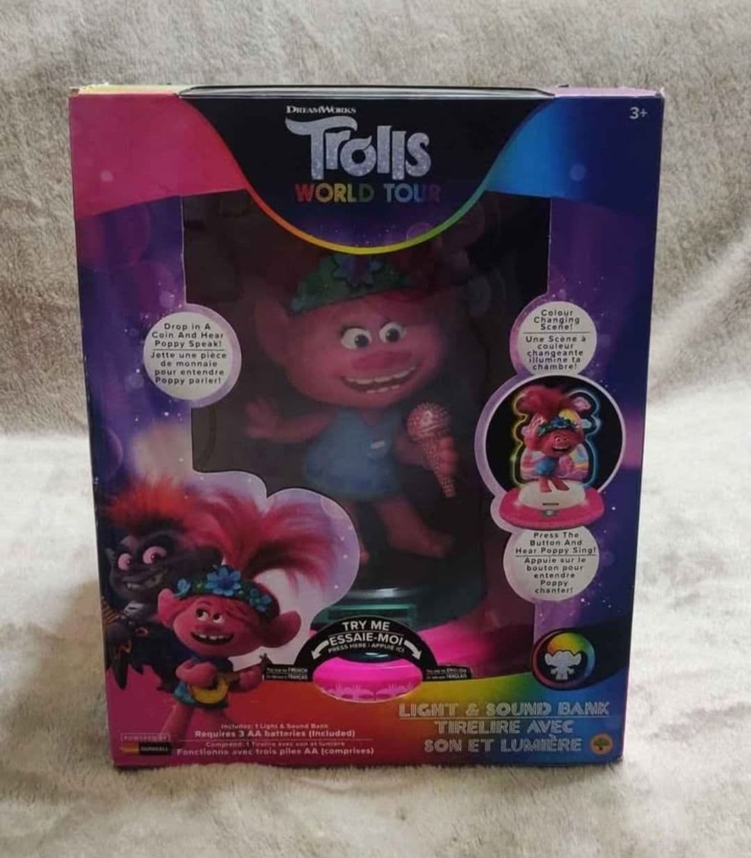 Trolls World Tour Poppy - Light & Sound Bank (Box Size 13 inches by 10inches)