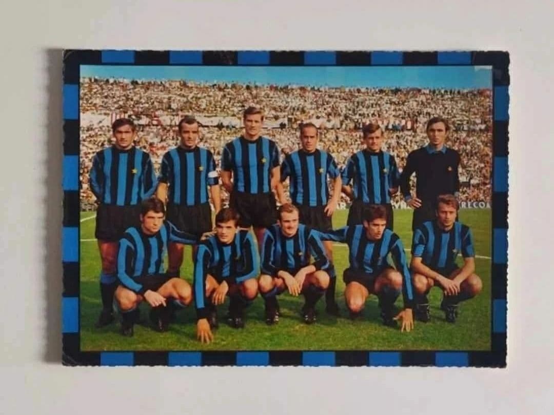 Internazionale FC Team 1968-69 Postcard Size - 15cm by 21cm
