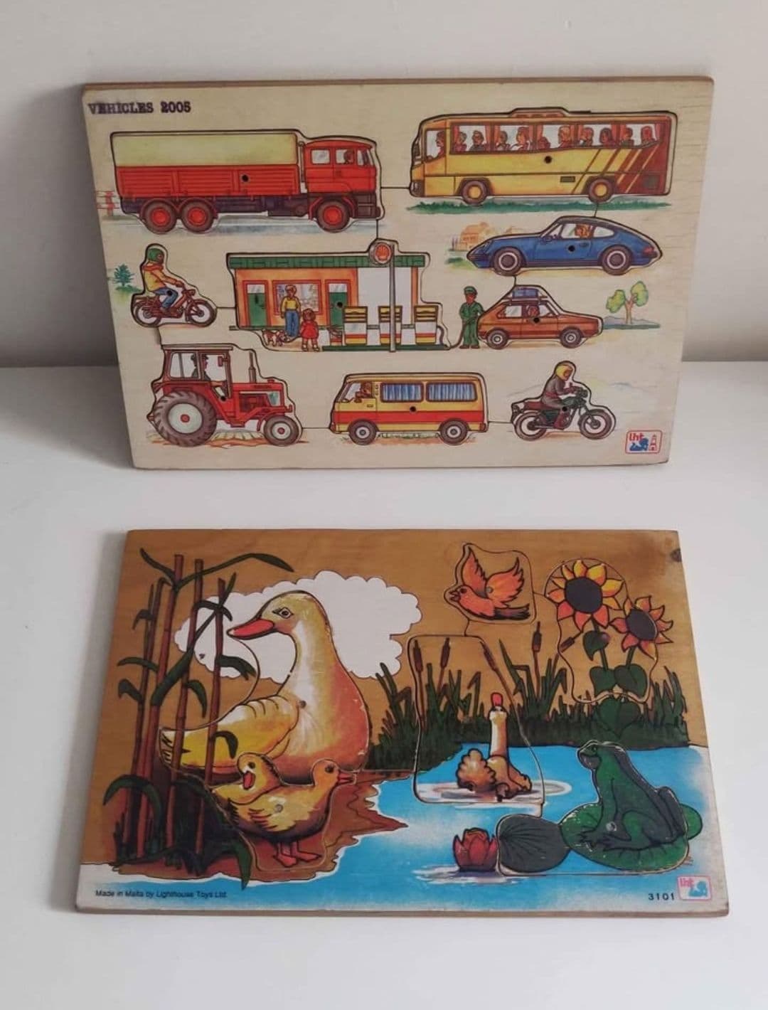 Old Wooden Kids Peg Puzzles