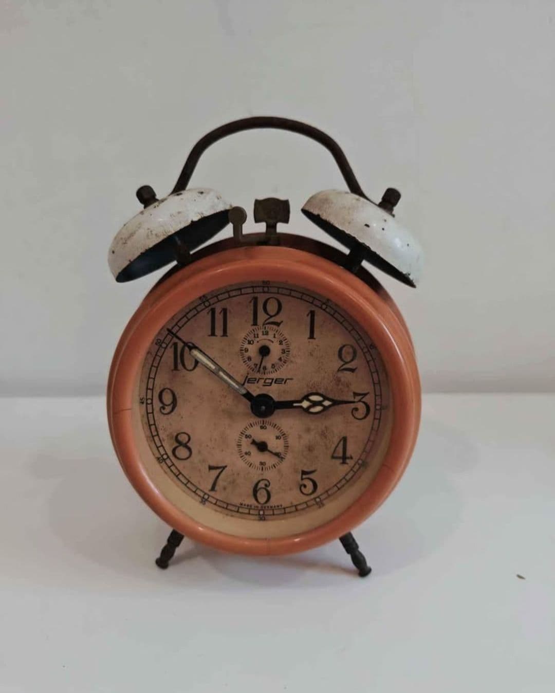 Vintage Wind Up Jerger Alarm Clock Germany Working