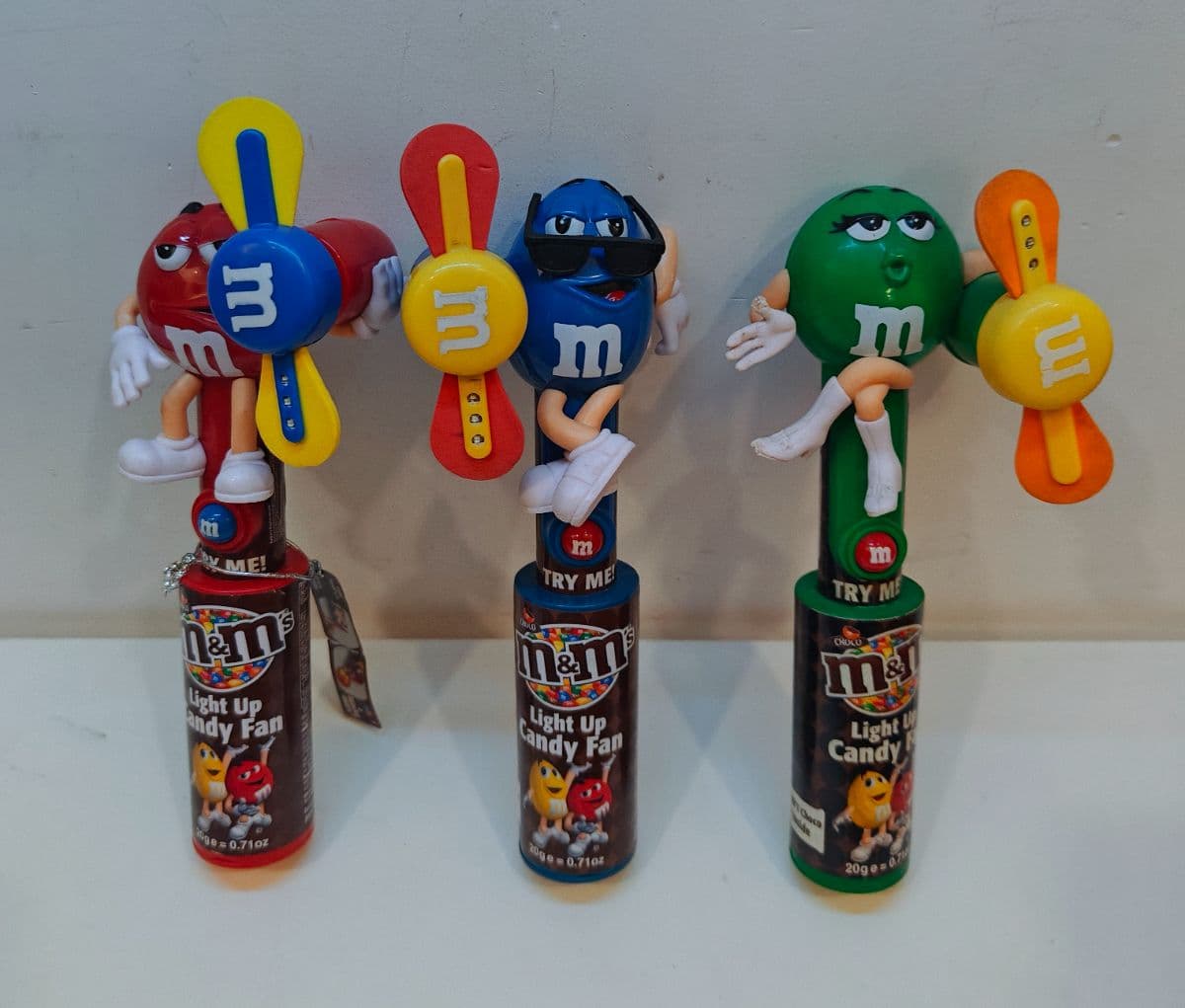 M&M'S Collectible Light Up Candy Fans - Set of 3 (Red, Blue, Green)