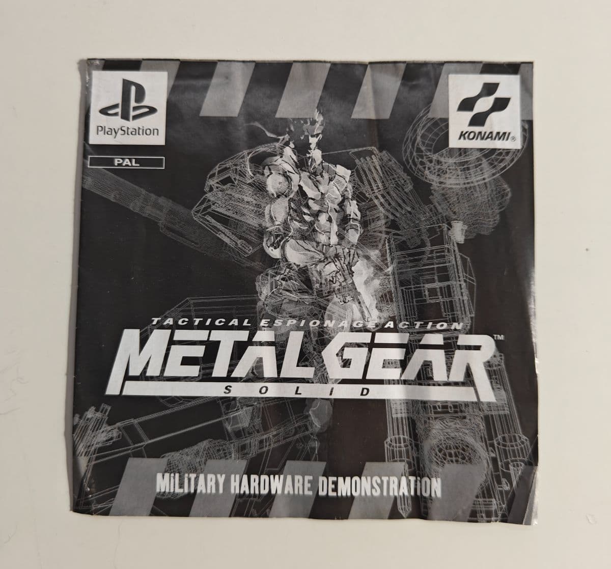 Metal Gear Solid PS1 PAL "Military Hardware Demonstration" Insert Only