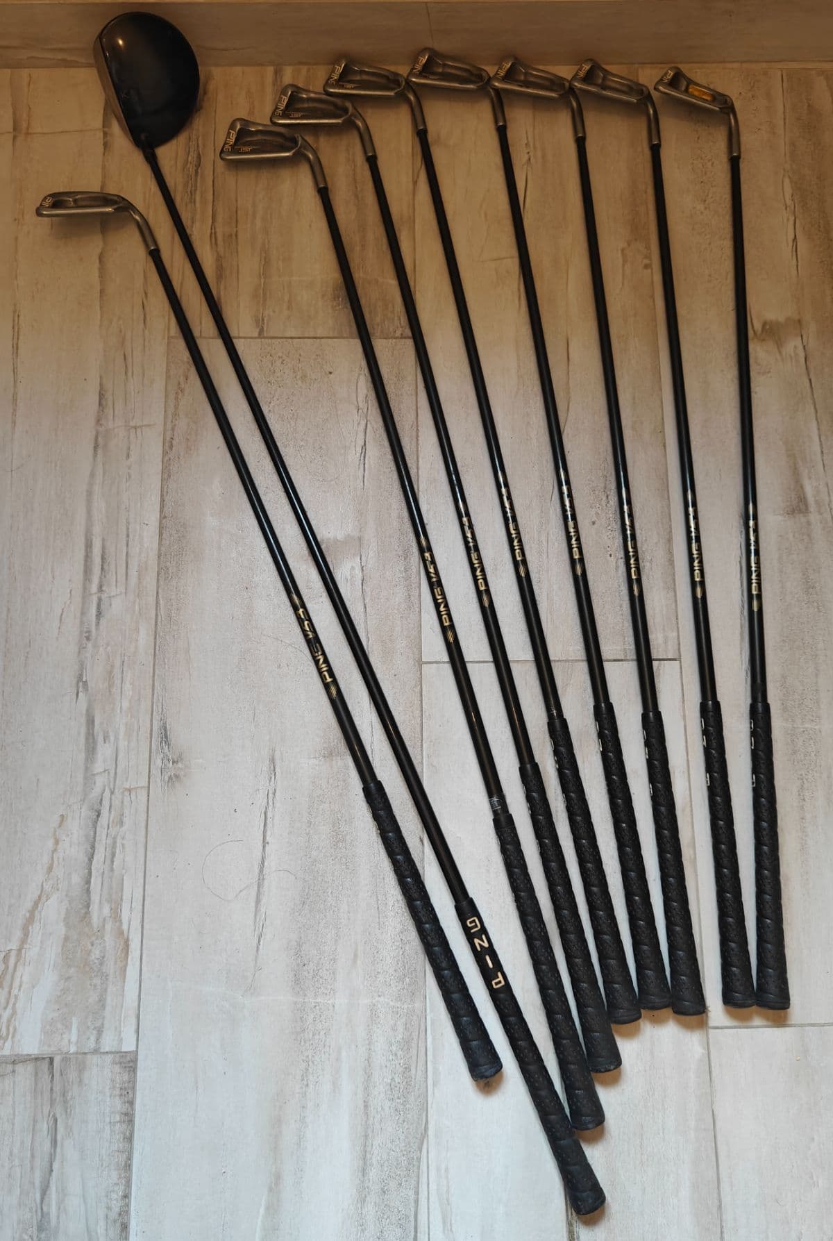 Complete Vintage PING Golf Club Set - Driver & 8 Red Dot Irons