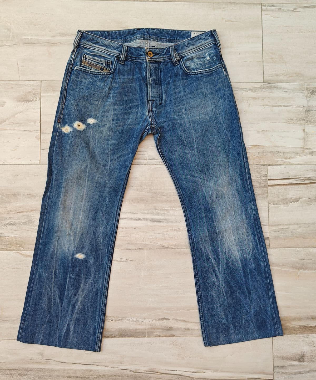 Diesel Zatiny Jeans Men W32 L30 Wash 008C0 Blue Bootcut Distressed Made In Italy