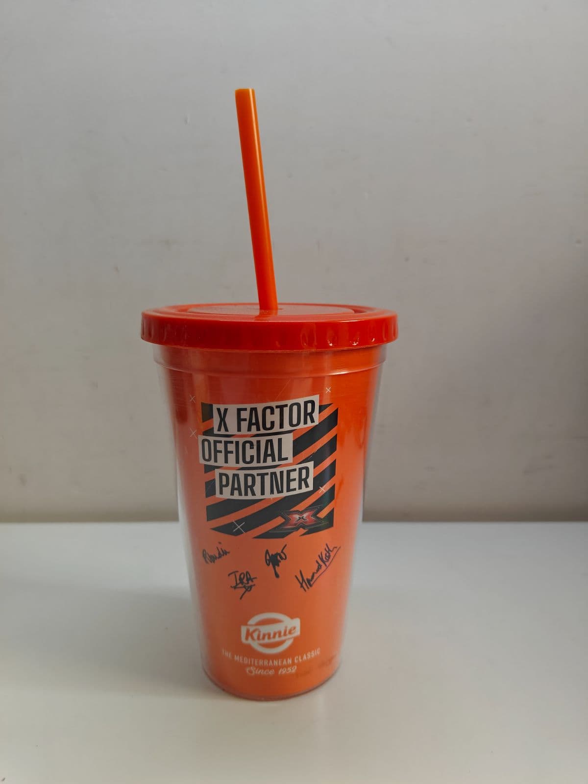 Kinnie X Factor Malta Official Partner Tumbler Straw Orange
